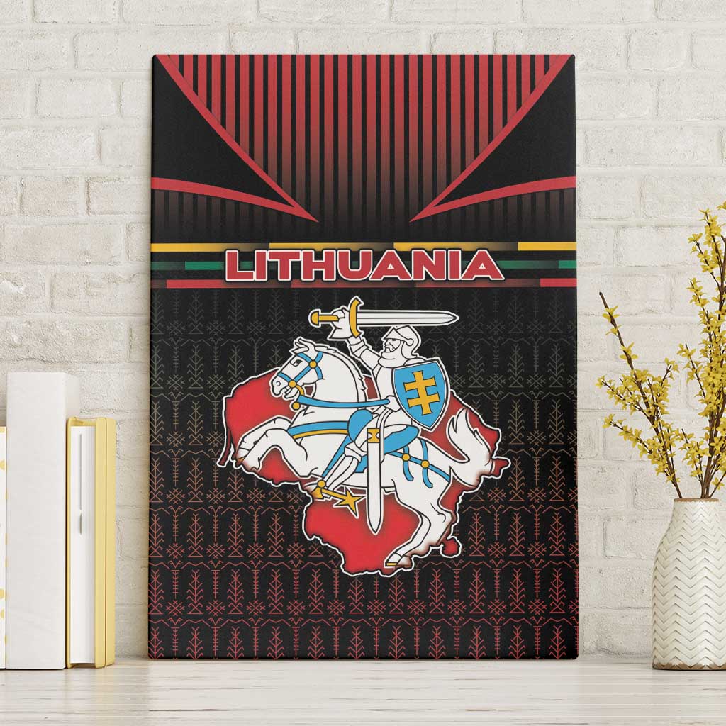 Lithuania Canvas Wall Art Knight In Armor With Map - Wonder Print Shop