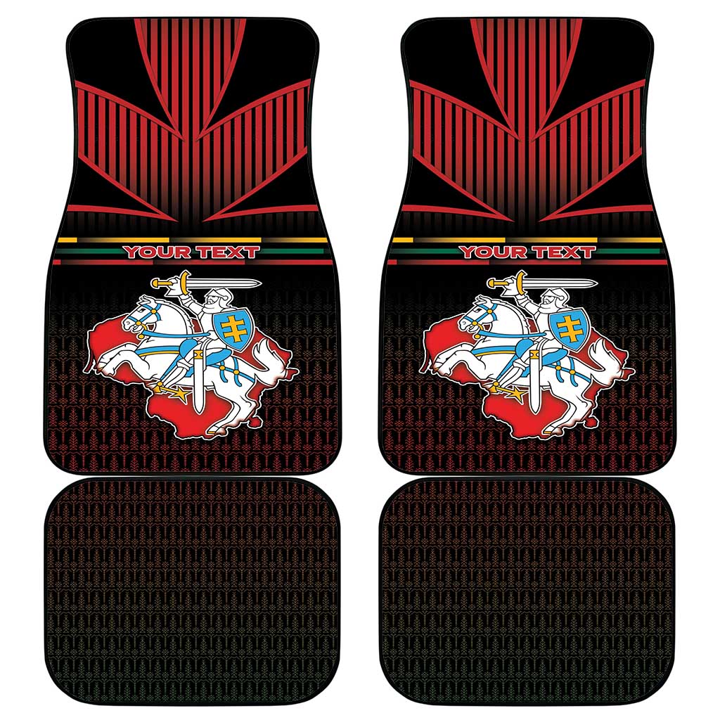 Lithuania Car Mats Knight In Armor With Map - Wonder Print Shop