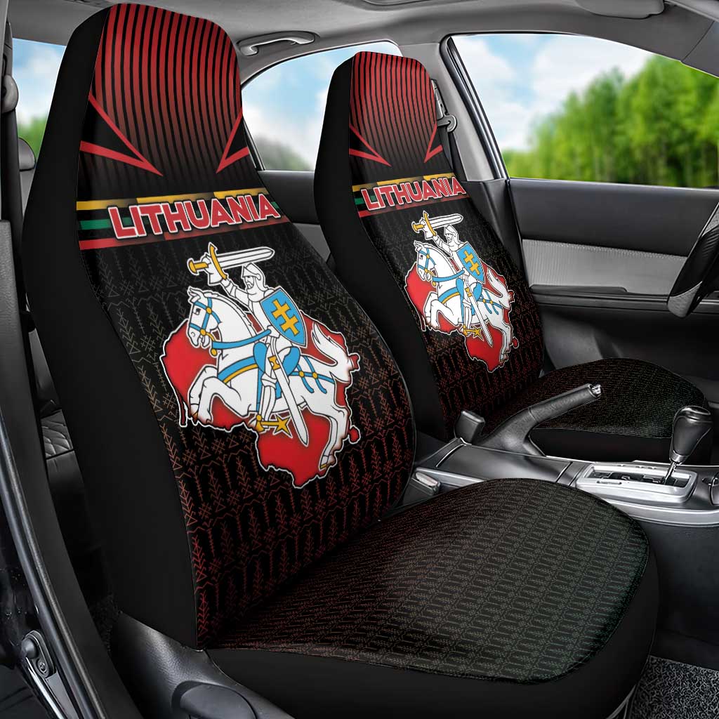 Lithuania Car Seat Cover Knight In Armor With Map - Wonder Print Shop