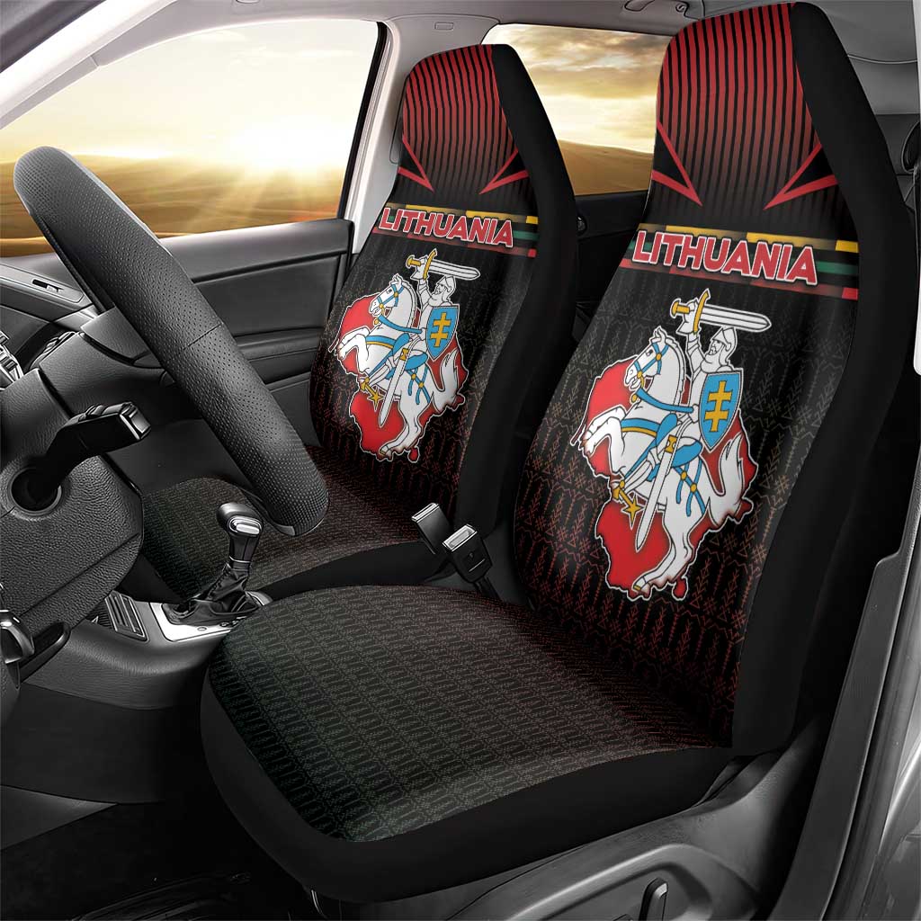 Lithuania Car Seat Cover Knight In Armor With Map - Wonder Print Shop