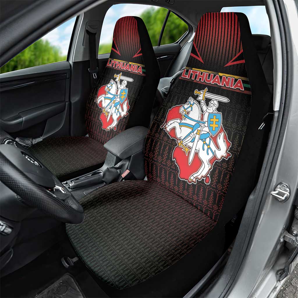 Lithuania Car Seat Cover Knight In Armor With Map - Wonder Print Shop
