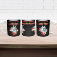 Personalized Lithuania Ceramic Mug Knight In Armor With Map - Wonder Print Shop