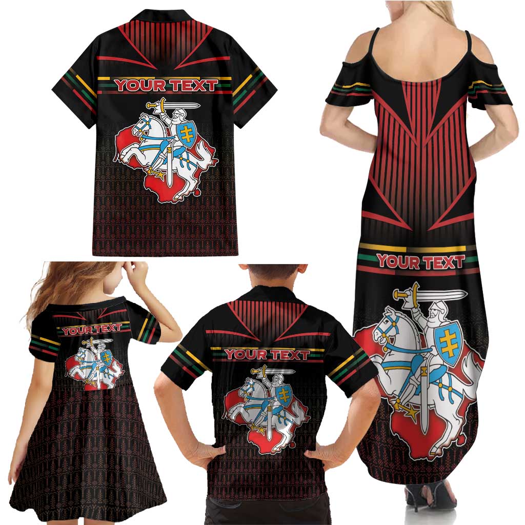 Personalized Lithuania Family Matching Summer Maxi Dress and Hawaiian Shirt Knight In Armor With Map - Wonder Print Shop
