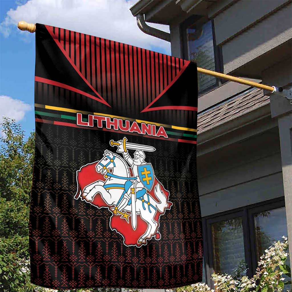 Lithuania Garden Flag Knight In Armor With Map - Wonder Print Shop