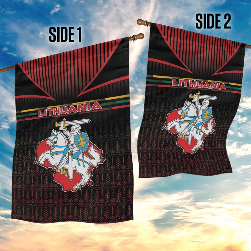 Lithuania Garden Flag Knight In Armor With Map - Wonder Print Shop