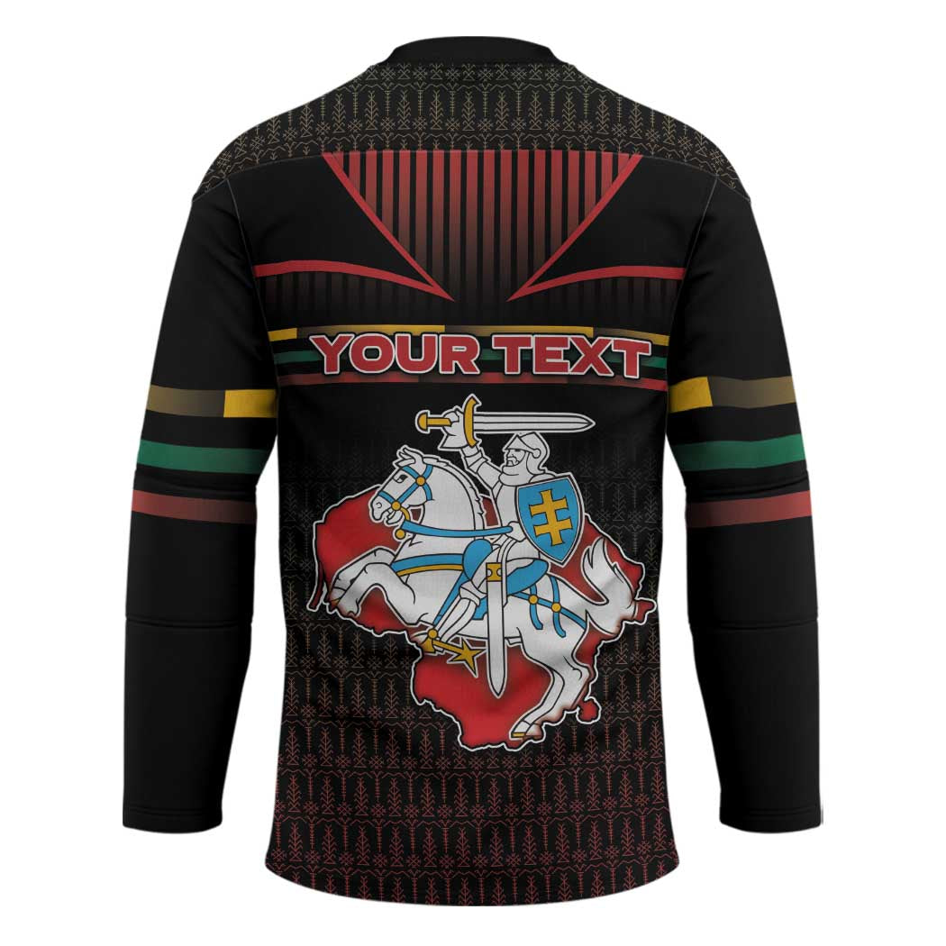 Personalized Lithuania Hockey Jersey Knight In Armor With Map - Wonder Print Shop
