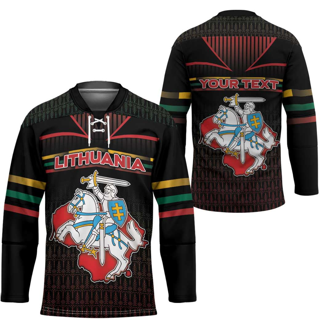 Personalized Lithuania Hockey Jersey Knight In Armor With Map - Wonder Print Shop
