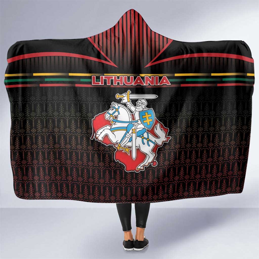 Lithuania Hooded Blanket Knight In Armor With Map - Wonder Print Shop