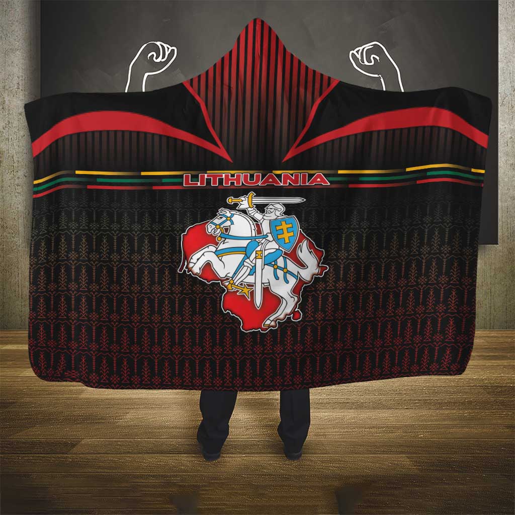 Lithuania Hooded Blanket Knight In Armor With Map - Wonder Print Shop