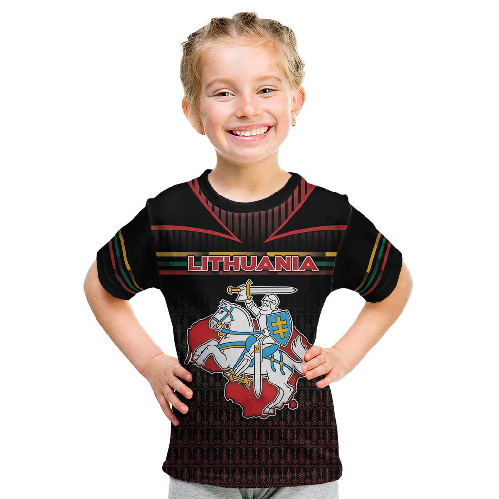 Personalized Lithuania Kid T Shirt Knight In Armor With Map - Wonder Print Shop