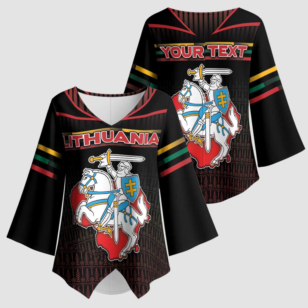 Personalized Lithuania Kimono Sleeve Blouse Knight In Armor With Map - Wonder Print Shop