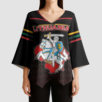Personalized Lithuania Kimono Sleeve Blouse Knight In Armor With Map - Wonder Print Shop