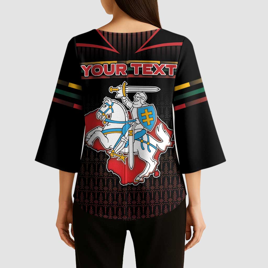Personalized Lithuania Kimono Sleeve Blouse Knight In Armor With Map - Wonder Print Shop