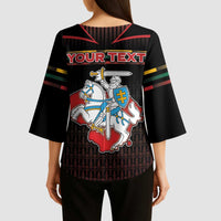 Personalized Lithuania Kimono Sleeve Blouse Knight In Armor With Map - Wonder Print Shop