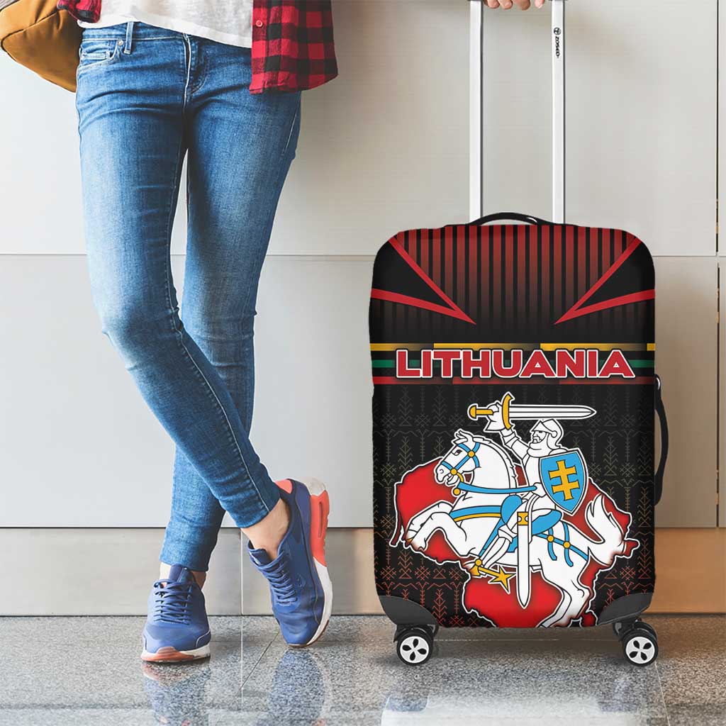 Lithuania Luggage Cover Knight In Armor With Map - Wonder Print Shop