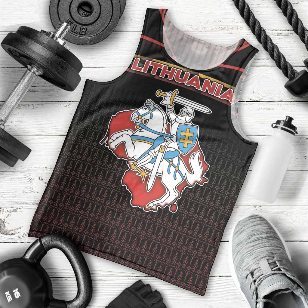 Personalized Lithuania Men Tank Top Knight In Armor With Map - Wonder Print Shop