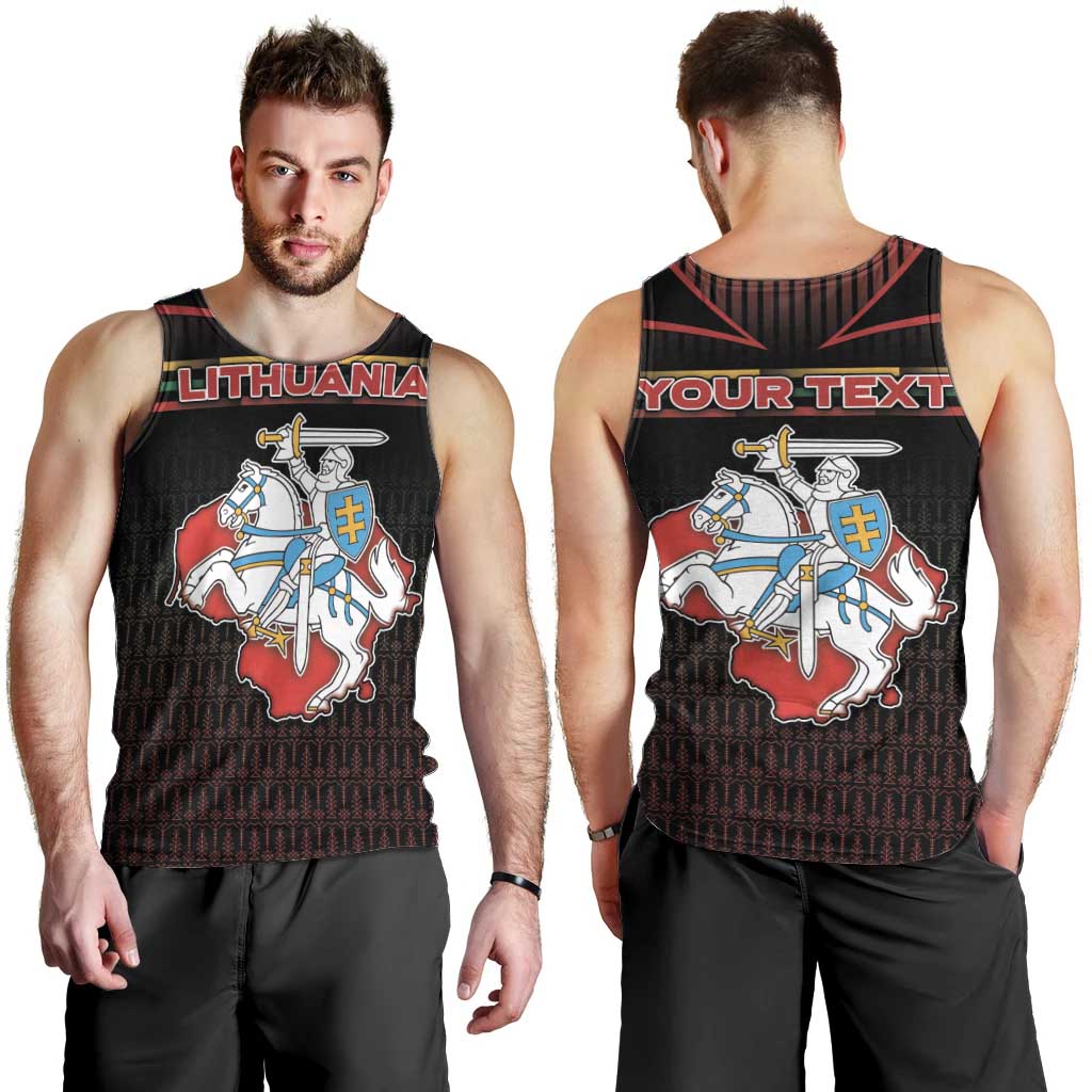 Personalized Lithuania Men Tank Top Knight In Armor With Map - Wonder Print Shop