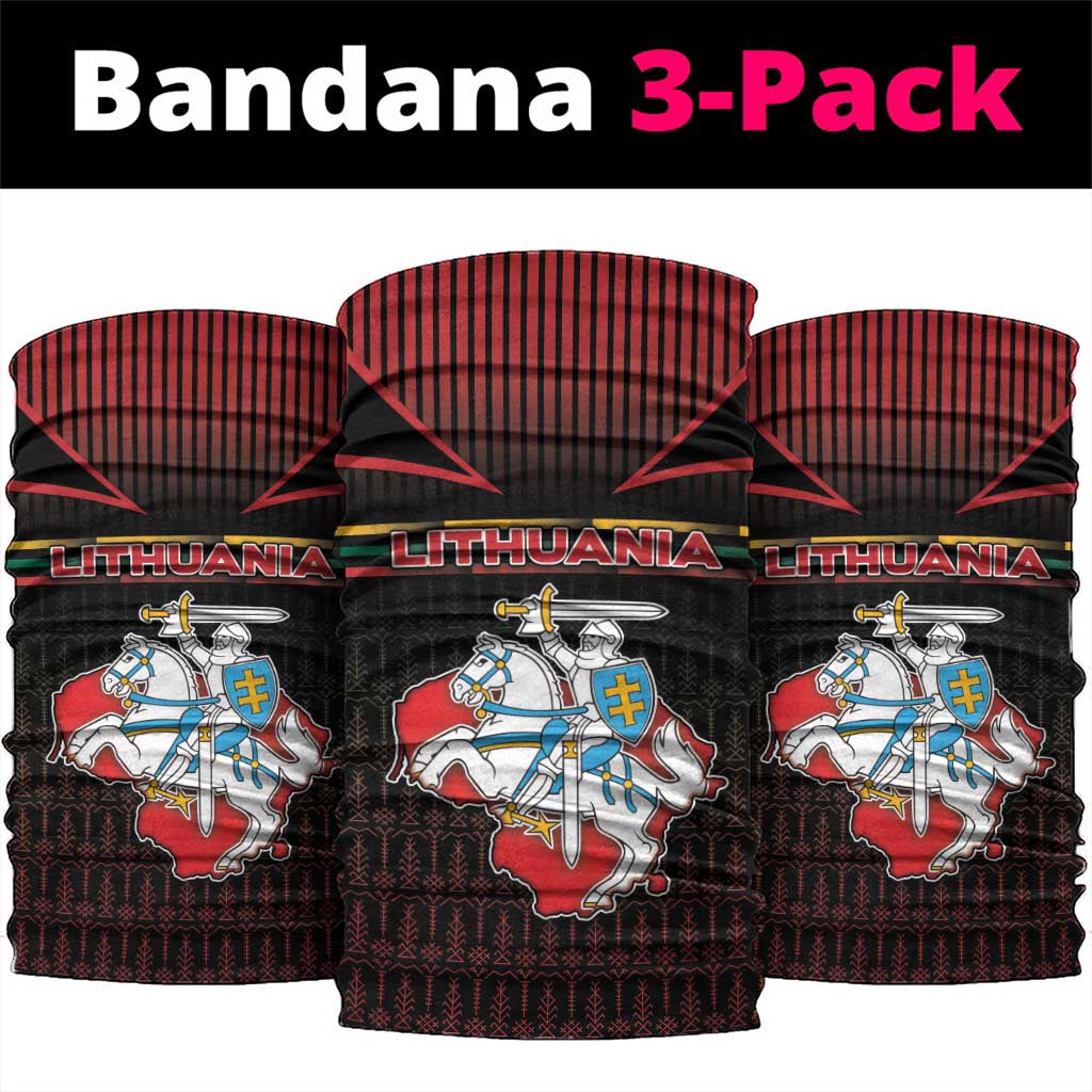 Lithuania Neck Gaiter Knight In Armor With Map - Wonder Print Shop