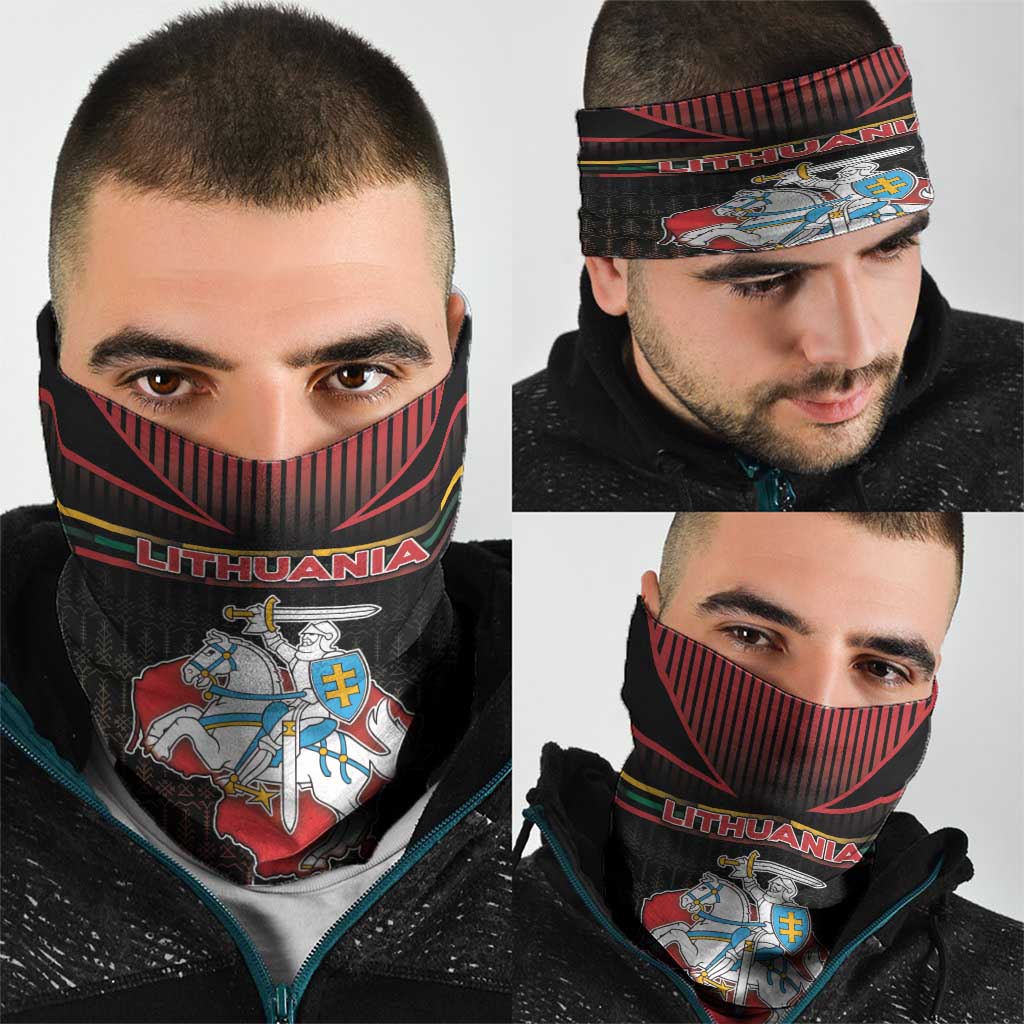 Lithuania Neck Gaiter Knight In Armor With Map - Wonder Print Shop