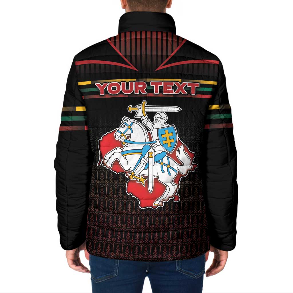 Personalized Lithuania Padded Jacket Knight In Armor With Map - Wonder Print Shop