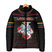 Personalized Lithuania Padded Jacket Knight In Armor With Map - Wonder Print Shop