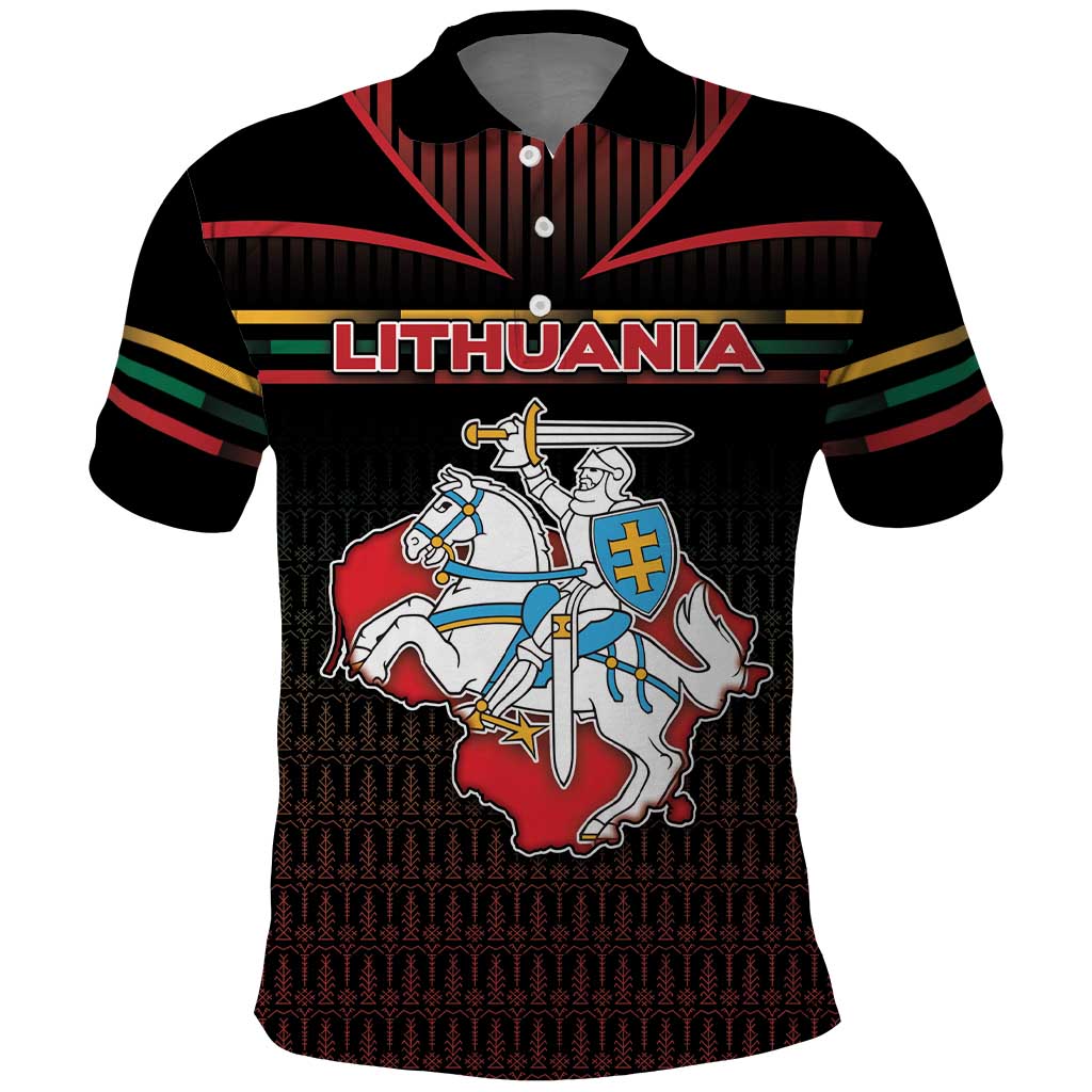 Personalized Lithuania Polo Shirt Knight In Armor With Map - Wonder Print Shop