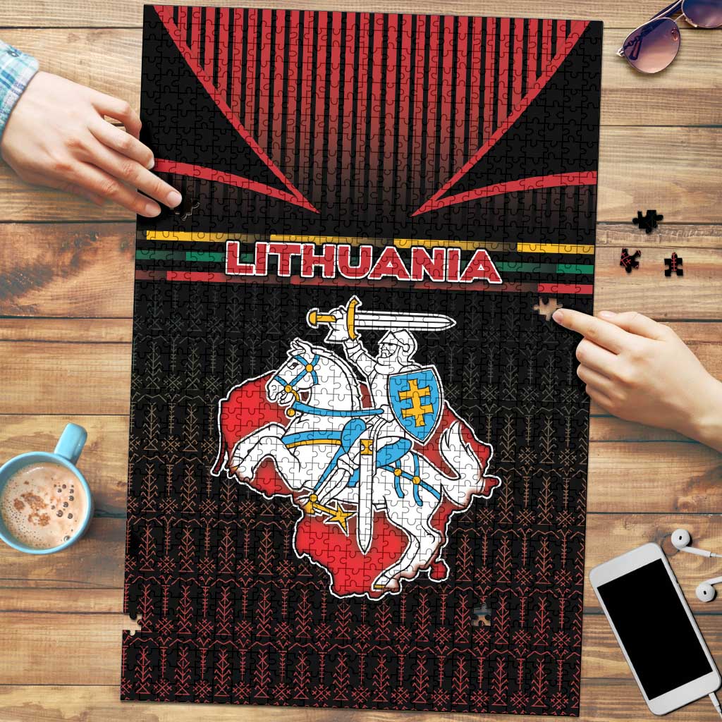 Lithuania Puzzle Knight In Armor With Map - Wonder Print Shop