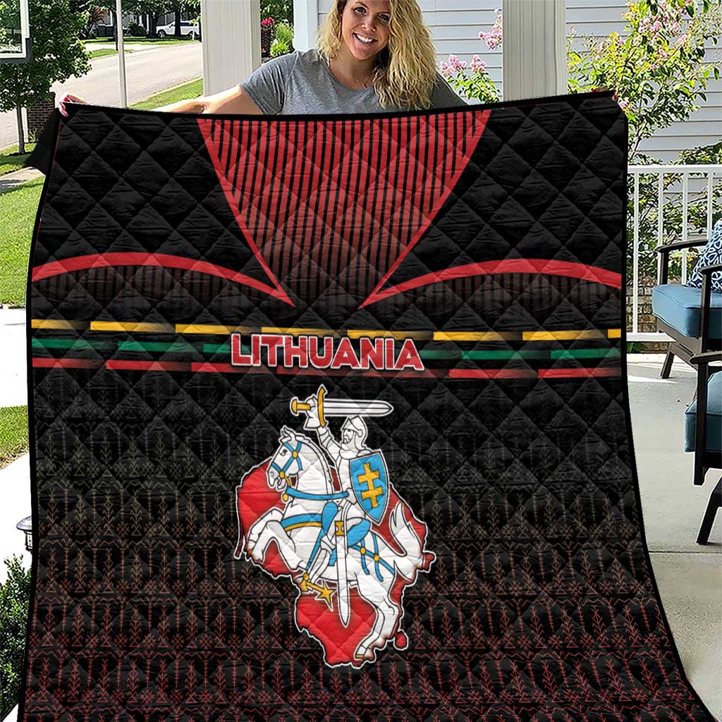 Lithuania Quilt Knight In Armor With Map - Wonder Print Shop
