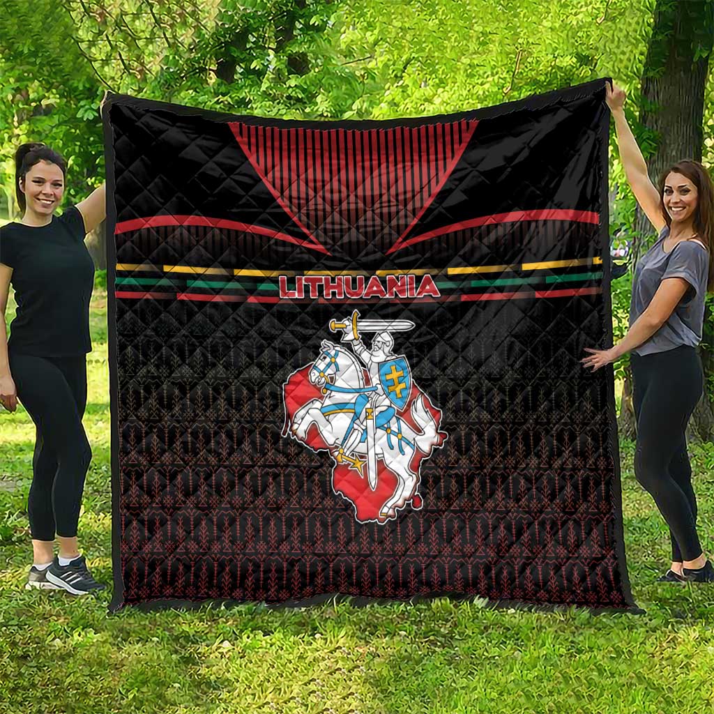 Lithuania Quilt Knight In Armor With Map - Wonder Print Shop