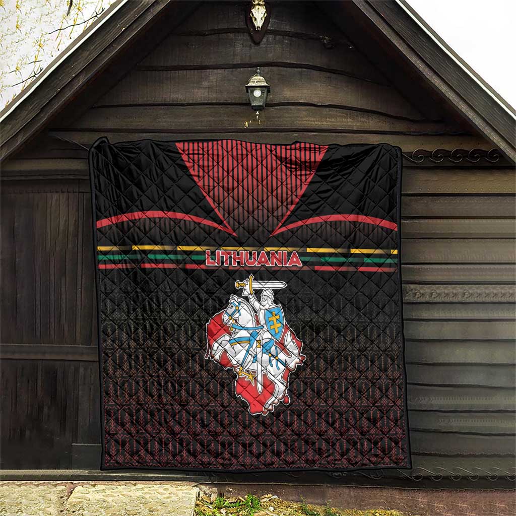 Lithuania Quilt Knight In Armor With Map - Wonder Print Shop