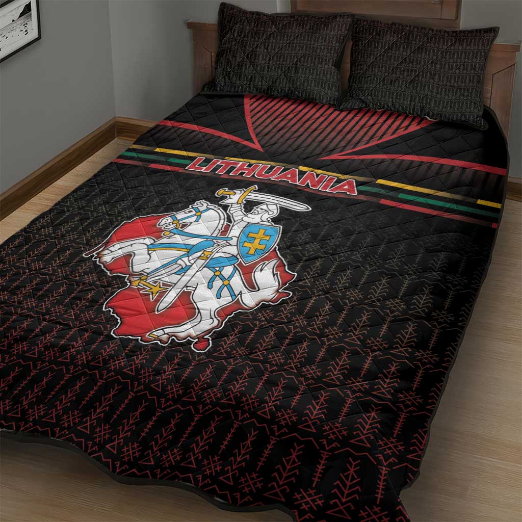 Lithuania Quilt Bed Set Knight In Armor With Map - Wonder Print Shop