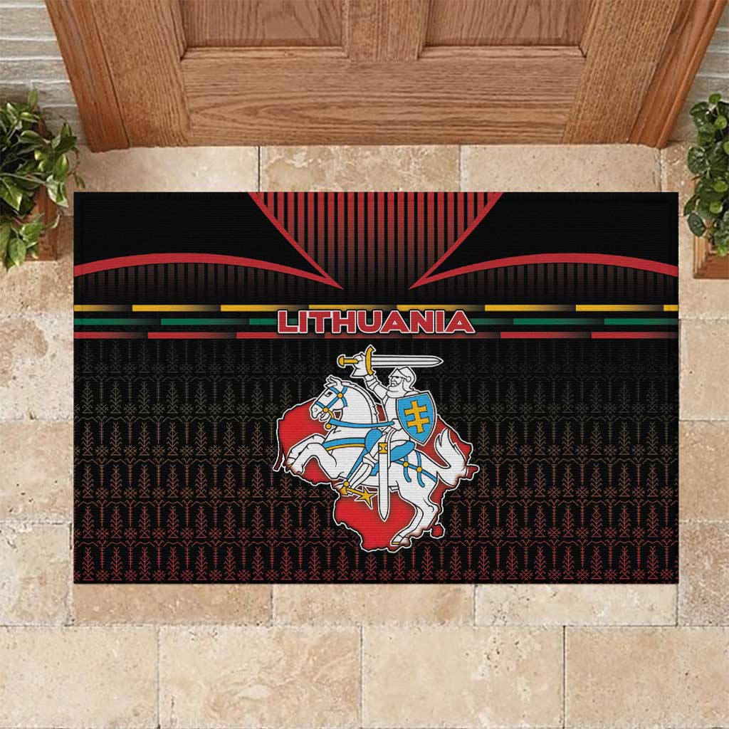 Lithuania Rubber Doormat Knight In Armor With Map - Wonder Print Shop