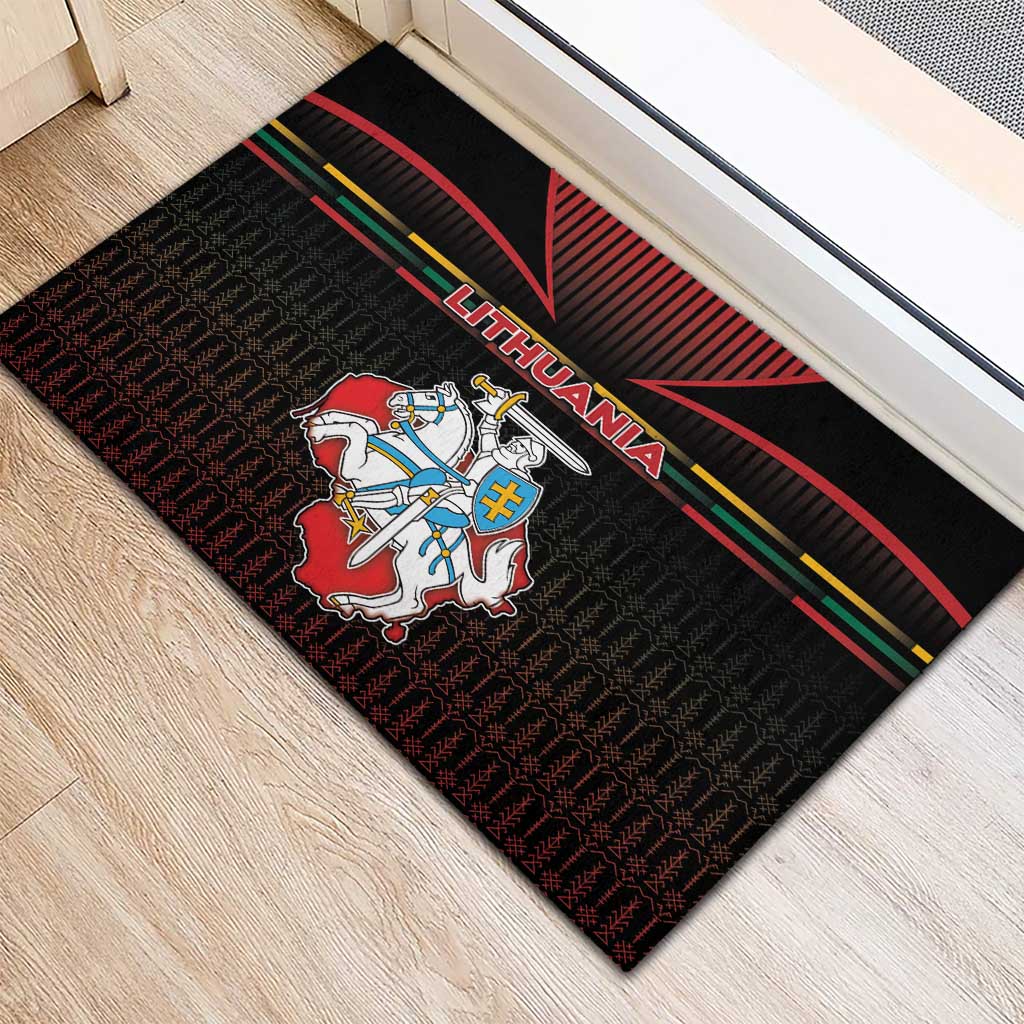Lithuania Rubber Doormat Knight In Armor With Map - Wonder Print Shop