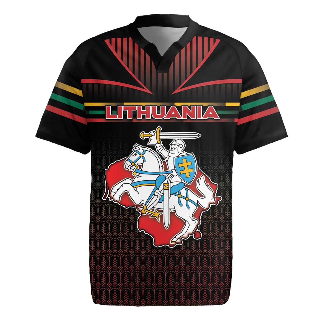Personalized Lithuania Rugby Jersey Knight In Armor With Map - Wonder Print Shop