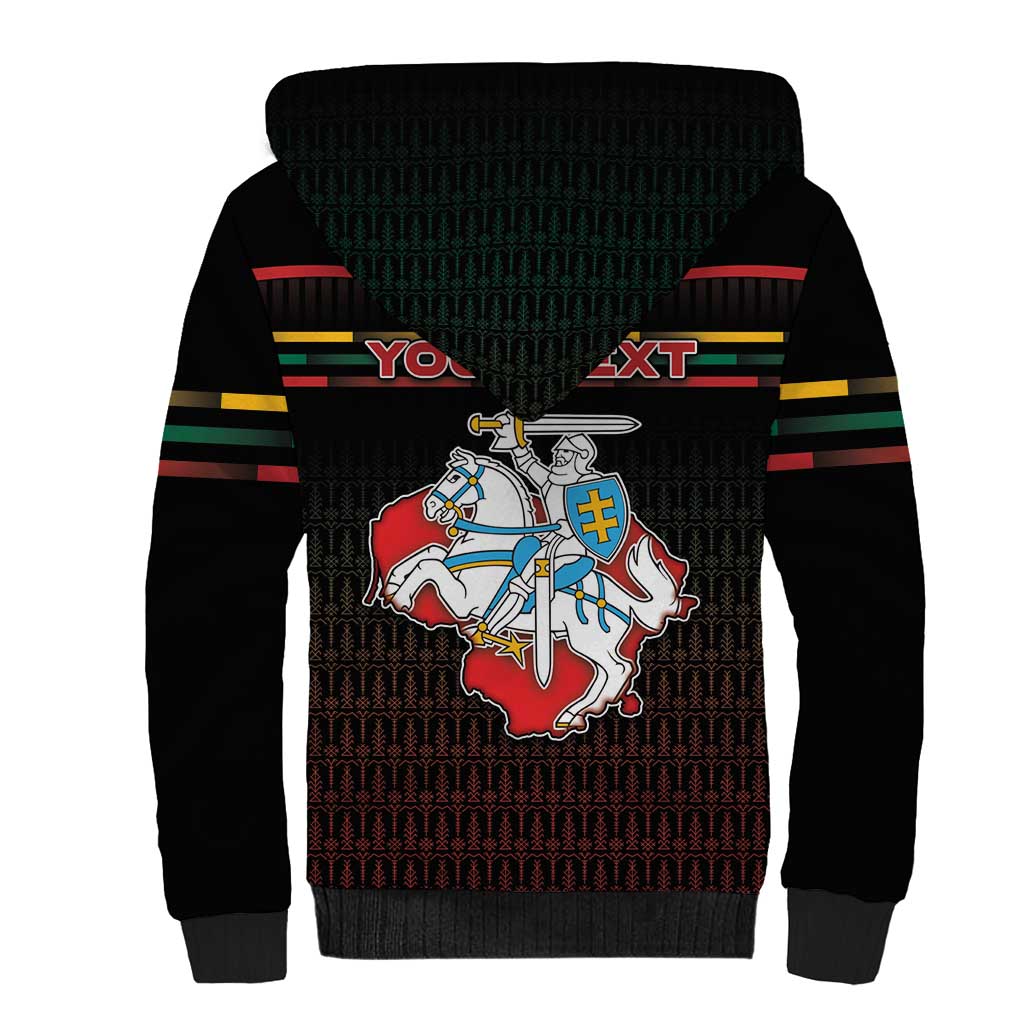 Personalized Lithuania Sherpa Hoodie Knight In Armor With Map - Wonder Print Shop