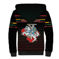 Personalized Lithuania Sherpa Hoodie Knight In Armor With Map - Wonder Print Shop