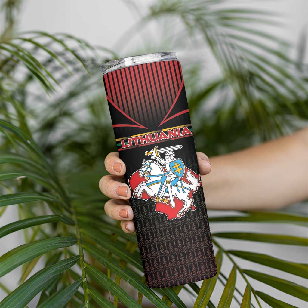 Personalized Lithuania Skinny Tumbler Knight In Armor With Map - Wonder Print Shop