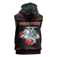 Personalized Lithuania Sleeveless Hoodie Knight In Armor With Map - Wonder Print Shop