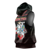 Personalized Lithuania Sleeveless Hoodie Knight In Armor With Map - Wonder Print Shop