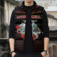Personalized Lithuania Sleeveless Puffer Jacket Knight In Armor With Map - Wonder Print Shop