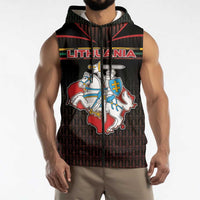 Personalized Lithuania Sleeveless Zip Hoodie Knight In Armor With Map - Wonder Print Shop