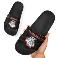 Lithuania Slide Sandals Knight In Armor With Map - Wonder Print Shop