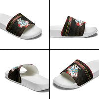 Lithuania Slide Sandals Knight In Armor With Map - Wonder Print Shop