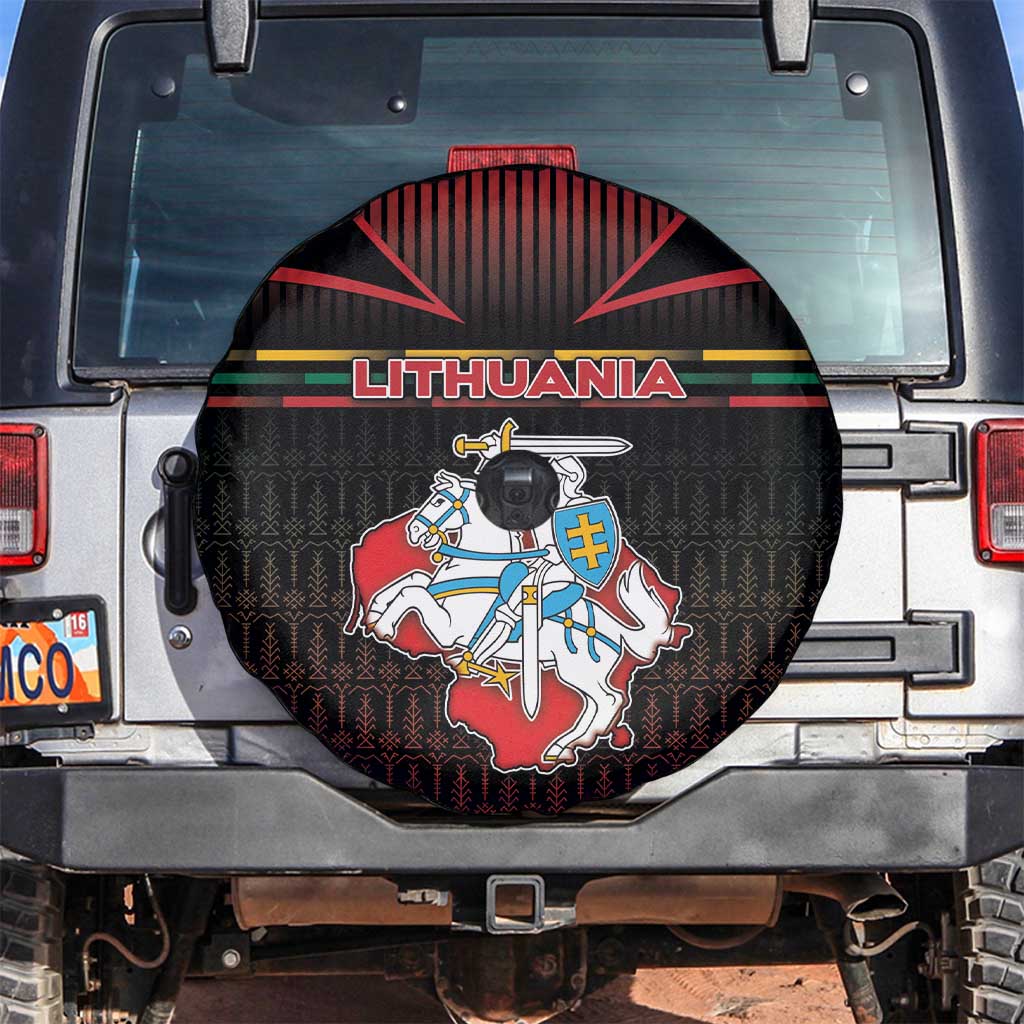 Lithuania Spare Tire Cover Knight In Armor With Map - Wonder Print Shop