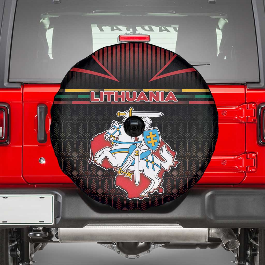 Lithuania Spare Tire Cover Knight In Armor With Map - Wonder Print Shop