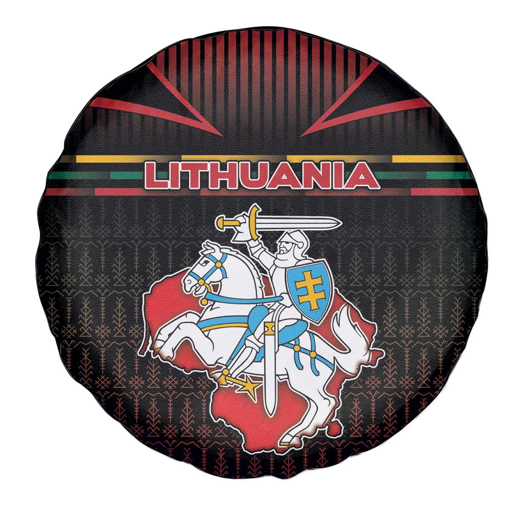 Lithuania Spare Tire Cover Knight In Armor With Map - Wonder Print Shop