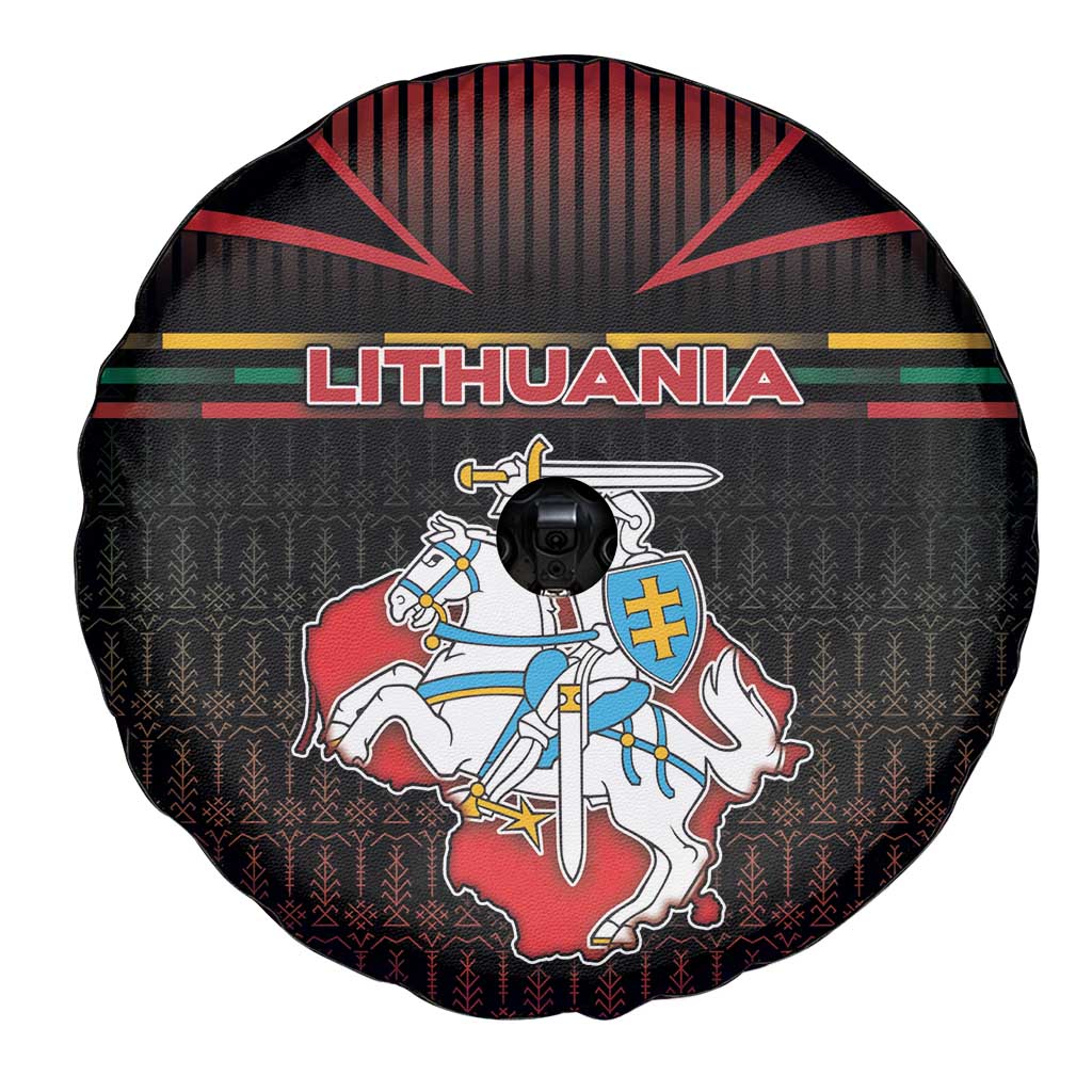 Lithuania Spare Tire Cover Knight In Armor With Map - Wonder Print Shop