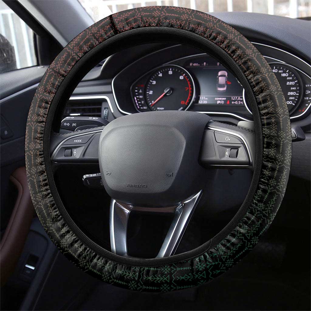 Lithuania Steering Wheel Cover Knight In Armor With Map - Wonder Print Shop
