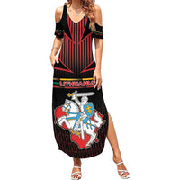 Personalized Lithuania Summer Maxi Dress Knight In Armor With Map - Wonder Print Shop