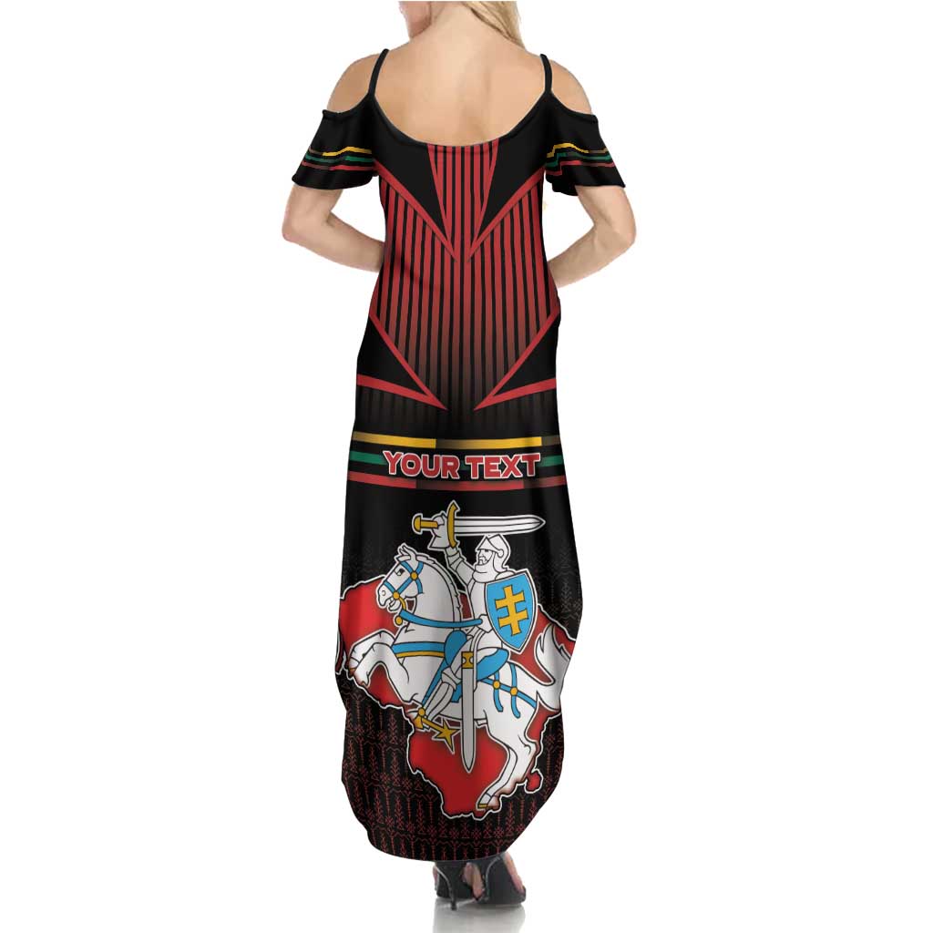 Personalized Lithuania Summer Maxi Dress Knight In Armor With Map - Wonder Print Shop